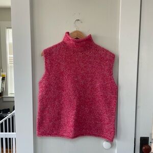 Zara Pink Sleeveless Turtleneck Sweater